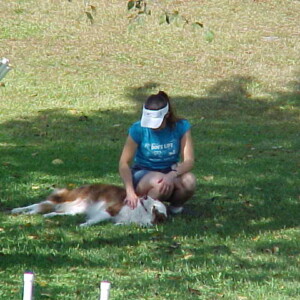 Tina and Ruby after an agility run